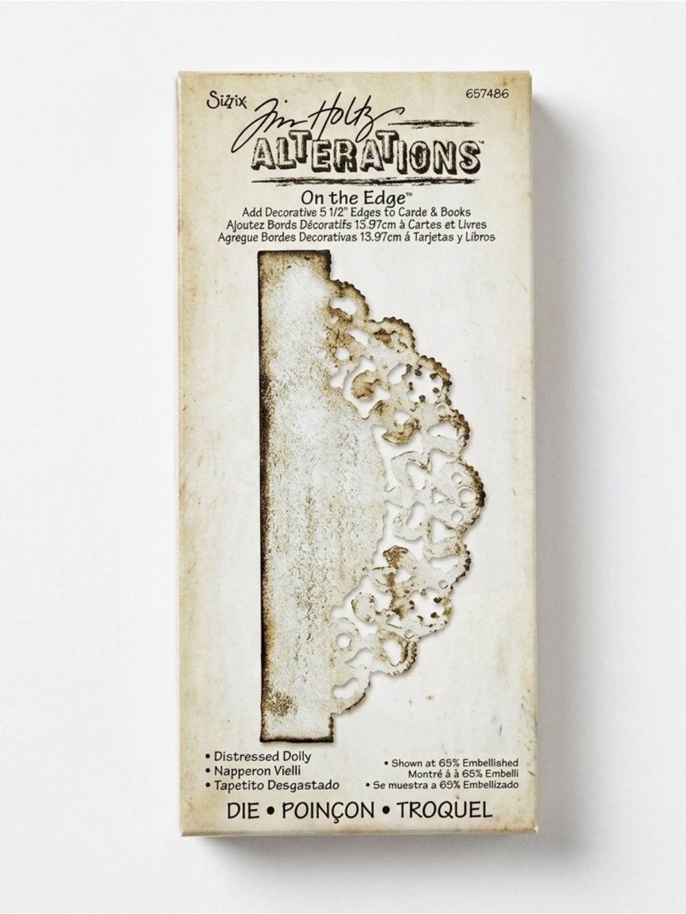 Retired Tim Holtz Alterations "On the Edge" Distressed Doily Die - White